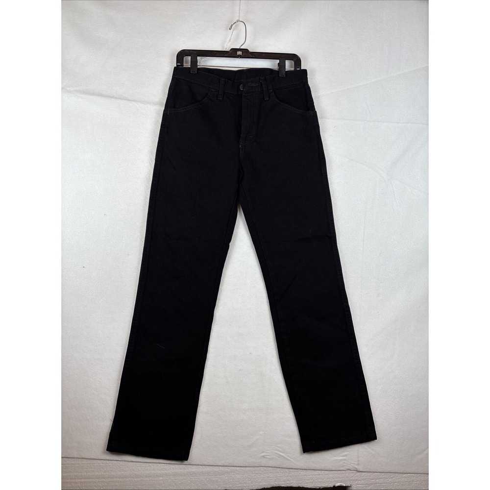 Rustler Jeans Mens 30x30 Black Regular Straight Cut Dark Wash 100% Cotton Denim